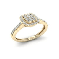 1 3ct TDW dijamant 10k žuto zlato smaragdni oblik kompozitni zaručnički prsten