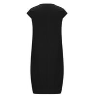 Clearance-rasprodaja haljine za žene kratki rukav jednobojna haljina okrugli vrat Maxi labavi kroj Y2K