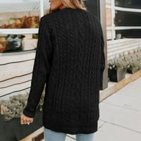 Kardigan džemperi za žene zimska jesen modni udobni srednje dužine s Casual Tops pleteni džemperi
