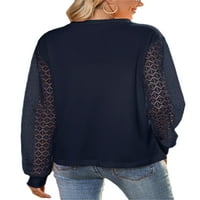 Beiwei Ladies Loose Baggy Tops osnovna modna bluza od tunike žene jednobojne radne pulover tamnoplave