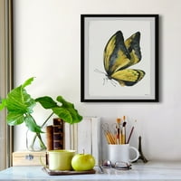 Crna i žuta mariposa uokvirena slikarstva