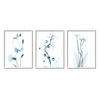 Stupell Industries Estetski minimalistički plavi botanički cvjetni dizajn 20, dizajn Albert Koetsier