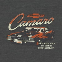 Chevrolet muška i velika Muška grafička majica dugih rukava Chevy Camaro, veličine s-3XL, muške majice