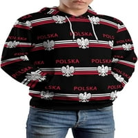 Poljska Zastava - Polska Eagle Unise Duks Dug rukav pulover džemper sa kapuljačom dukserice sa džepovima