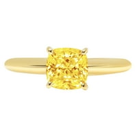 2.5ct jastuk od žuto simulirani dijamant 14k žuti zlatni godišnjički zaručnički prsten veličine 5
