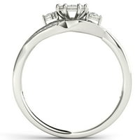 Carat T. W. Diamond 10kt zaručnički prsten od bijelog zlata s tri kamena izgleda
