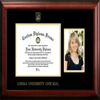 University Loyola Chicago 11W 8,5h zlatni reljefni diplomski okvir sa portretom