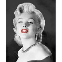 Marilyn Monroe crno-bijelo Dijamantna ogrlica platno Zidna umjetnost, 15 19