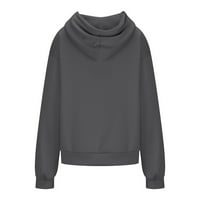 Vivianyo HD dukseri za žene Ženski džemper ogrlicu sa kapuljačom i dugim rukavima s dugim rukavima bljeskalica, odabire tamno sivu