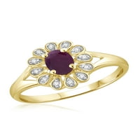 0. Karatni Rubin dragi kamen i karatni bijeli dijamantski prsten