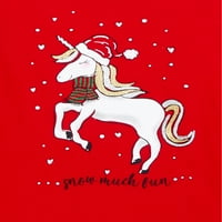 Holiday Time Djevojke Božić Dugi Rukav Grafički Majice, 2-Pack, Veličine 4-18