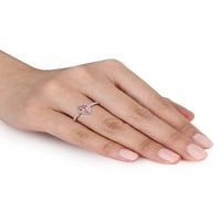 Karat T. G. W. Morganit i karat T. W. dijamant 10k verenički prsten od ružičastog zlata