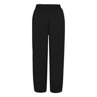 Akiihool ženske hlače za radne hlače za žene visokog struka rastezanje treninga Joggers obrezane lagane casual caprite sa džepovima