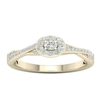 Imperial 1 2ct TDW dijamant 10k žuto zlato Twist Shank Halo zaručnički prsten