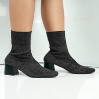 Priroda povjetarac Ženska rastezljiva čarapa pletena visoka peta bootie u crnom