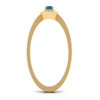 1. CT Classic London Blue Topaz Angažman prsten sa moissinite Halo, 14k žuto zlato, SAD 6,50
