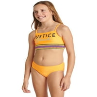 Justice Djevojke Rainbow Elastični Bikini Kupaći Kostim, Veličine 5-18