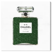 Wynwood Studio modni i Glam zidni platneni umjetnički Print 'zeleni klasik broj 5' parfemi - zeleni, bijeli
