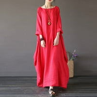 Duge haljine za žene jesenske haljine ženske Haljineso-Neckdating Partymid - length suknja ženske haljine crvena haljina XXL