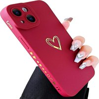 Eddabo Kompatibilan sa iPhone futrolom za žene, bronziranje luksuznih futrola za srce Slatka bočna uzorka