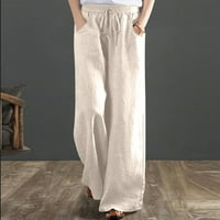 Proljetna moda u Bloom, Poropl modni casual čvrste elastične labave ravne hlače s širokim nogama kamuflažne