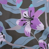 oneOone Silk Tabby ljubičasta tkanina Tropski ljiljan cvjetni šivaći Zanatski projekti Print tkanina po
