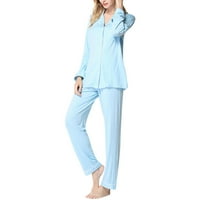 Pidžama je postavio dugih rukava za spavanje ženske gumne dolje noćna odjeća mekani setovi za salon PJ