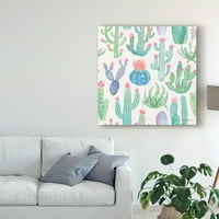 Zaštitni znak likovne umjetnosti 'Bohemian Cactus korak 01A' Umjetnost platna Mary Urban