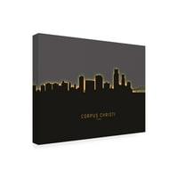 Michael Tompsett 'Corpus Christi Texas Skyline Glow II' Canvas Art