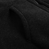 ClodeEU Žena Plus Veličina zimski kaput klirens ženske duge dukseve kaputi tunika zimska topla flis obložena patentnim zatvaračem dukserica jakna Coat Rollbacks Crna 8
