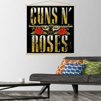 Guns n 'ruže - zidni poster nagnutom logotipom sa magnetnim okvirom, 22.375 34