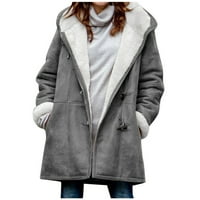 Zimski kaput za žene modni žensku žensku jaknu od laganog kaputa zima, čvrsto dugi rukav gornji odjeća