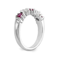 14k bijeli zlatni prsten za prsten draguljasti dijamant okrugli rubin crveni, veličine 9