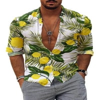 Niuer Mens Regular Fit dugmad T-shirt Jednostruka majica Dugi rukav plaža rever vrat Casual bluza