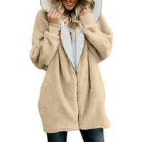Ženski vrhovi Outwear Dugi rukav Fall štednja ženski čvrsti predimenzionirani kaputi sa kapuljačom sa patentnim zatvaračem kardigani Outwear sa džepom S-6XL