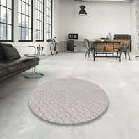 Ahgly Company Indoor Round Pattern Platinum Grey Novitet Prostirke, 6 ' Round