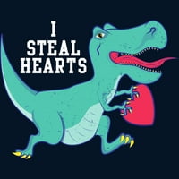 Ukradite srca Valentines Dan Dino Košulja Poklon mornarice Plava grafički pulover Hoodie - Dizajn od strane