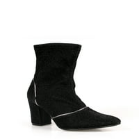 Prirodni povjetarac ženske rastezljive svjetlucave čizme u crnoj boji
