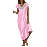 Ženska majica haljine se bave solidne boje V-izrez plus veličina ležerna ljetna odjeća ružičasta veličina s