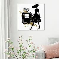 Piste Avenue Fashion and Glam Wall Art Canvas Print 'Mas Passarella Pariz' Parfemi - crni, zlato
