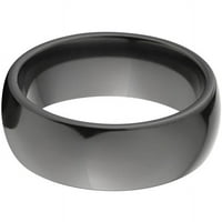 Poluokrug Crni cirkonijumski prsten sa visoko poliranim završetkom
