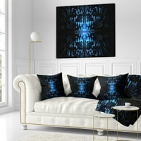 Designart Plavi Leptir uzorak na Crnom-apstraktni jastuk za bacanje - 18x18