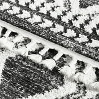 Everloomma TEMARA JANE Moderni dijamantni dijamantski tepih, krem ​​crna, 5'2 x7'2