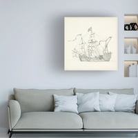 Richard Foust 'Antique ship Sketch VI' Canvas Art