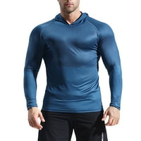 Majice za vježbanje za muškarce s dugim rukavima s tankim kapuljačom sportove kostima za odjeću za remen za odjeću Anti kursor noćni jutarnji trening majica plava xxxl