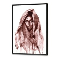 PROIZVODNJAČA 'Crno-bijeli portret mlade indijske žene II' Moderna uokvirena platna zidna umjetnost