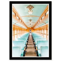 Wynwood Studio Prints Train Ride II Transportni vozovi Zidna umjetnost Platno Ispis Plava 13x19