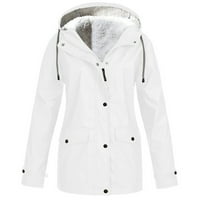 Zimska jakna - čvrsta odjeća puna zip turtleneck topla vanjska sportska jakna dugih rukava bijela xxxl