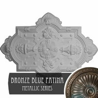 1 8 H 1 8 W 3 4 P katedralski stropni medaljon, ručno oslikana brončana plava patina