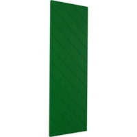 Ekena Millwork 12 W 50 H True Fit PVC dijagonalna ploča modernog stila fiksne kapke, viridian zeleno